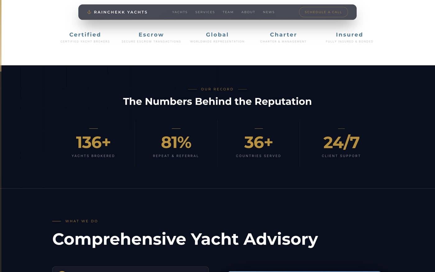 Example marina website designed and built by RainChekk